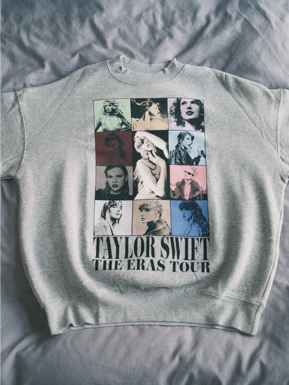 Taylor Swift The Eras Tour II Gray Grid Crewneck Sweatshirt XS